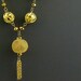 Gold Wire, Mesh Bead, Chain Tassel, Statement Necklace