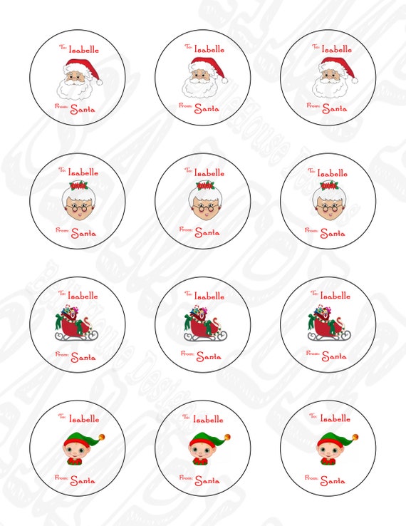 12 Personalized Gift Tags from Santa 4 by BelleHouseDesigns