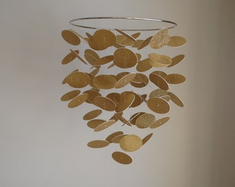 Gold Glitter Floating Dot Mobile // Nursery Mobile