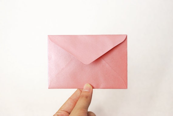 C7 Mini Metallic Pink Envelopes Set of 20 Perfect for