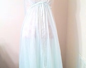 Vintage 60s Vanity Fair Pale Blue Flowing Babydoll Gown