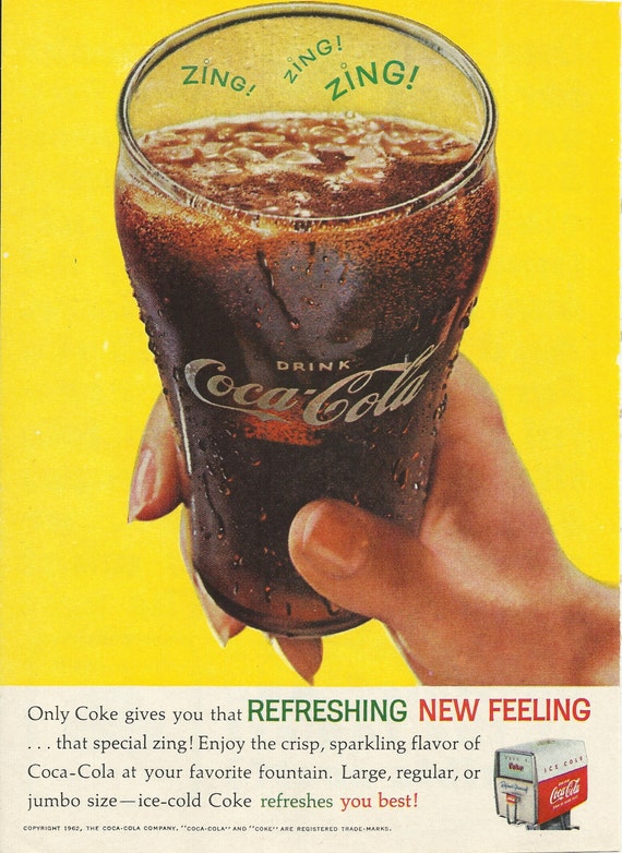 Coca-Cola Soft Drink Original 1965 Vintage Print Ad Color