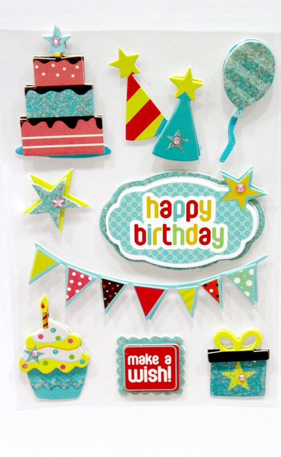 Scrapbooking Embellishment Stickers Birthday / Celebration
