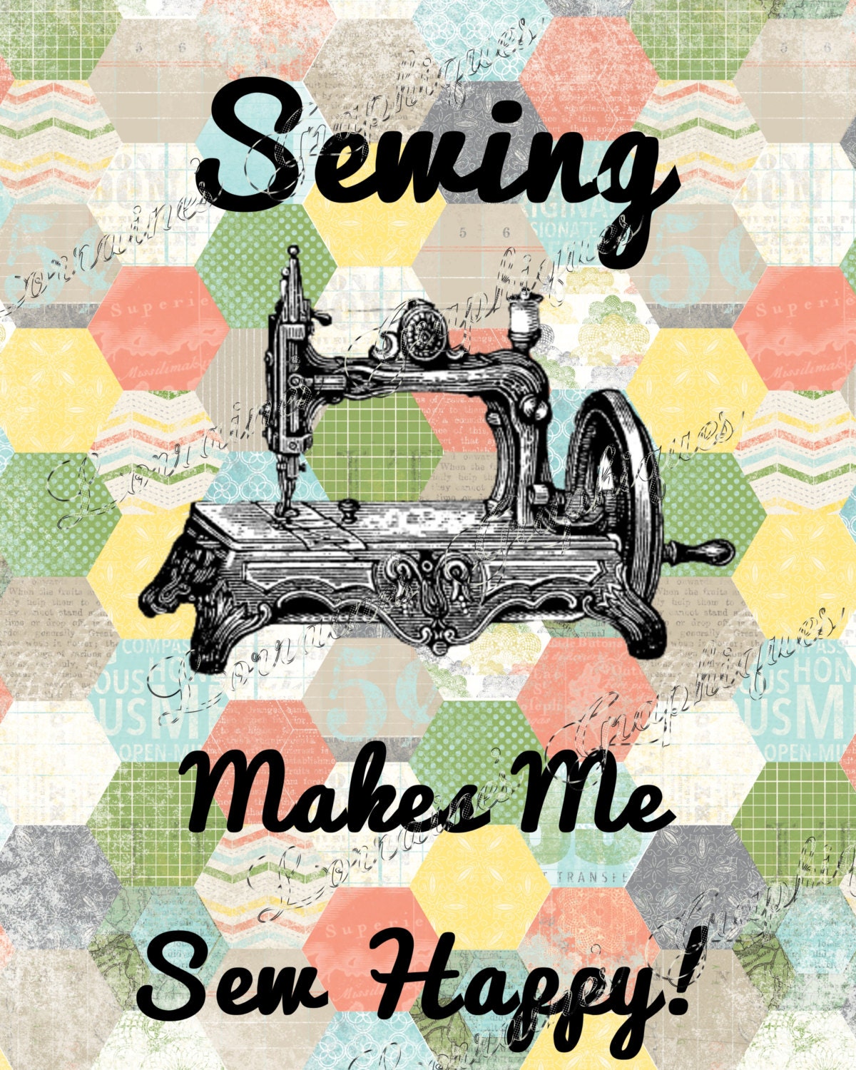 Sewing Makes Me Sew Happy: A Creative Motivational Fine Art ...