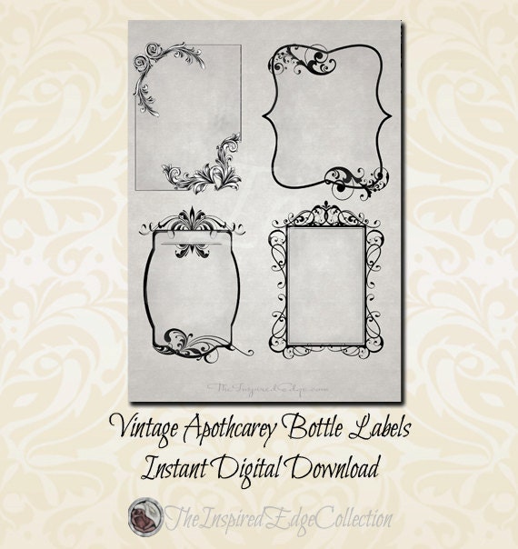 Vintage Apothecary Digital Bottle Labels