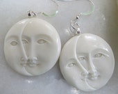 Carved bone earrings, Sun & Moon earrings, Moon and Cresent earrings, Bali earrings, Sterling silver earrings, Dangle earrings Carved bone earrings, Sun & Moon earrings, Moon and Cresent earrings, Bali earrings, Sterling silver earrings, Dangle earrings