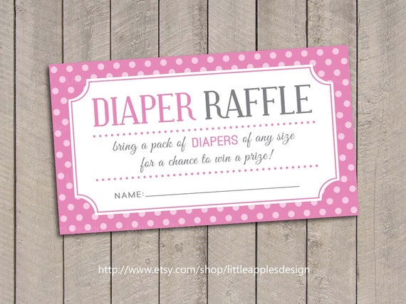 baby shower raffle diaper Diaper Shower Shower Baby Tickets Baby Diaper / Raffle Pink