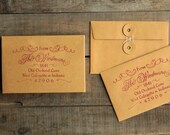 Elegant return address stamp for wedding invites & save the dates. Prettier than handwritten. 1.5" x 2.5" with a wooden handle. Il_170x135