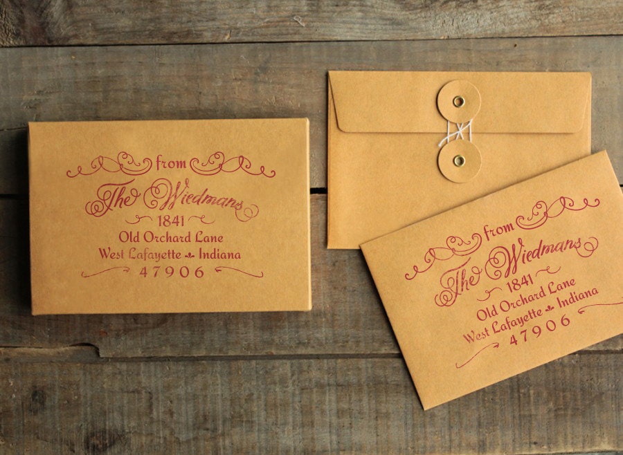 Return Address Stamp for Wedding Invitations & Save the Dates.