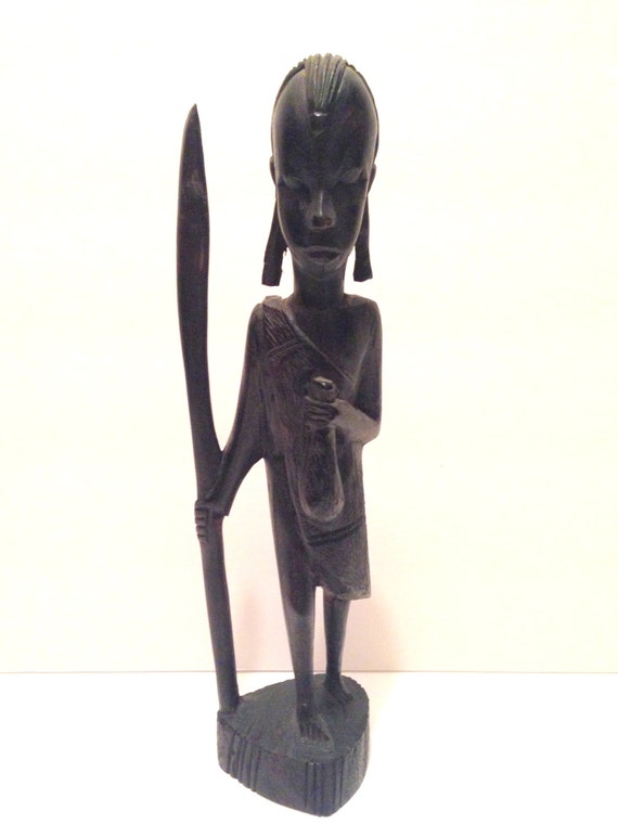 hand carved wooden african figures