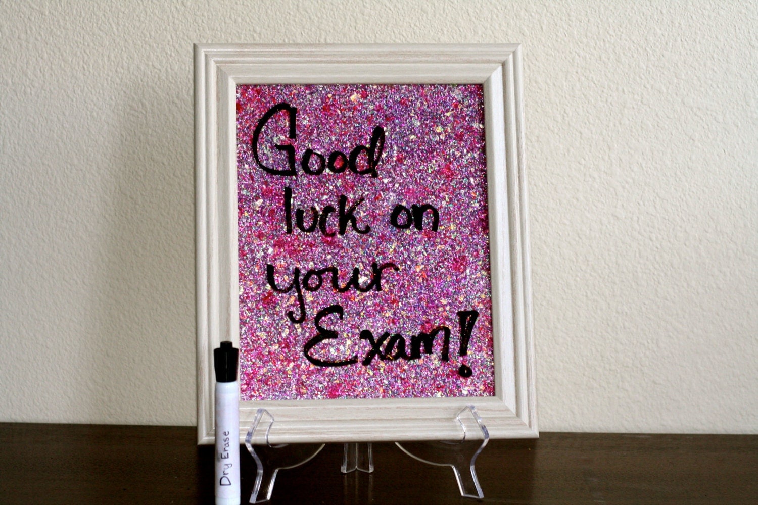 Glitter Dry Erase Board Pink Paint Splatter