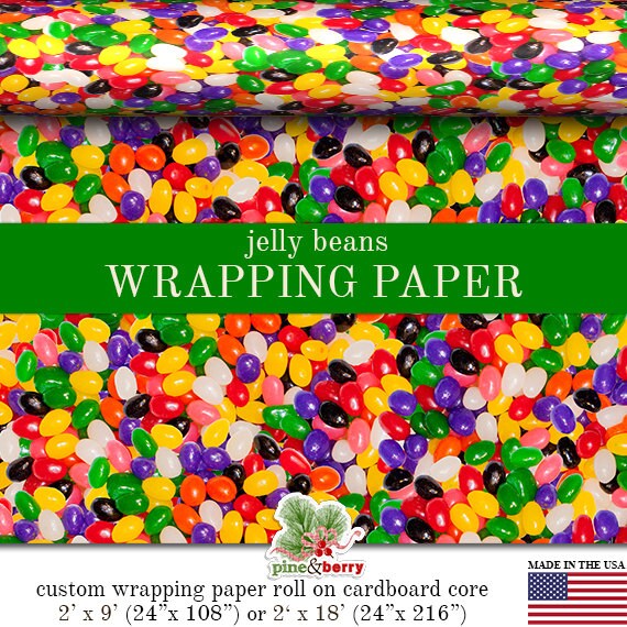 Jelly Beans Candy Colorful Gift Wrapping Paper Custom Photo