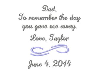 FATHER Of The BRIDE Handkerchief Hanky Hankie - To Remember the Day You Gave Me Away - FoB - Dad