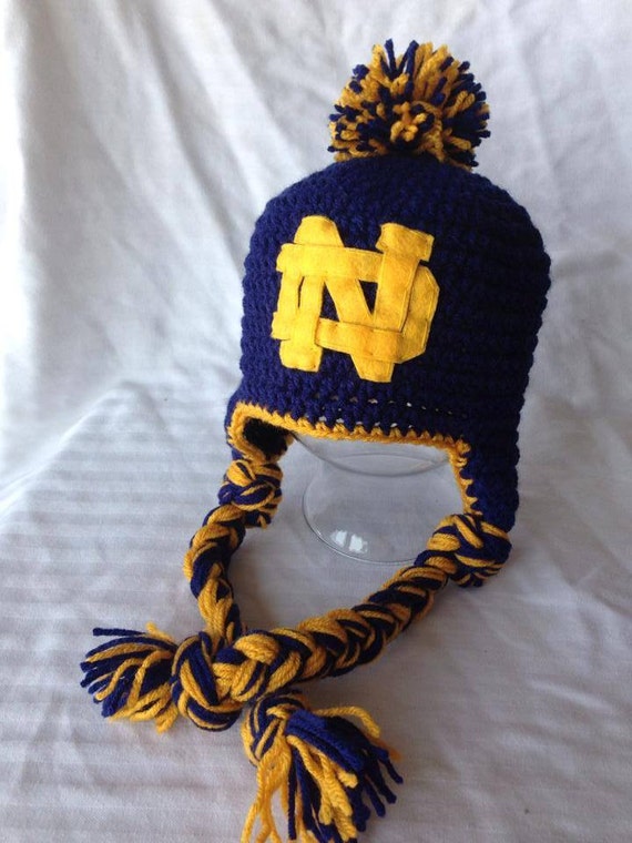 Notre Dame Earflap Hat Newborn-Adult sizes