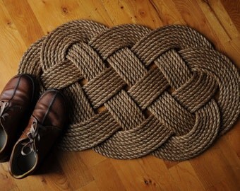 Nautical Rope Rug - Manila Front Door Mat - Nautical Decor - (33 x 20) - Rope Rug