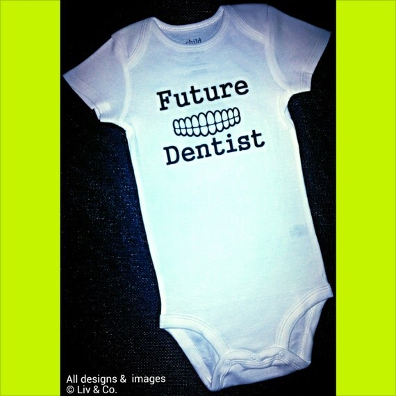 Items similar to Girl or Boy Funny Future Dentist One Piece Bodysuit Outfit, Kids Dentist Dental