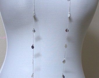 Silver Disc Necklace,Gold discs necklace,Long Necklace with Coins,Atlas Project