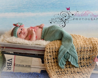 Crochet PATTERN Mermaid Cocoon Tail Fin