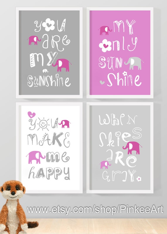 items similar to baby girl nursery decor elephant nursery rhyme prints