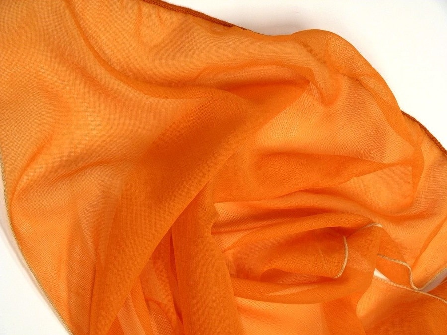 Orange sheer fabric for curtains 118 long superior by Eleptolis