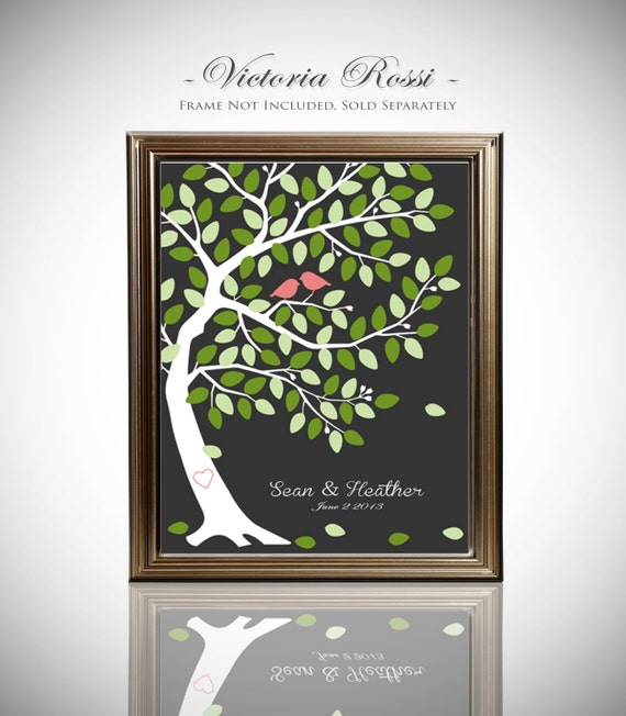 Guest Book Alternative // Unique Guest Book // Classic Oak Tree // Fits 100-150 Signatures // Gallery Wrapped Canvas // 16x20 Inches by WeddingTreePrints