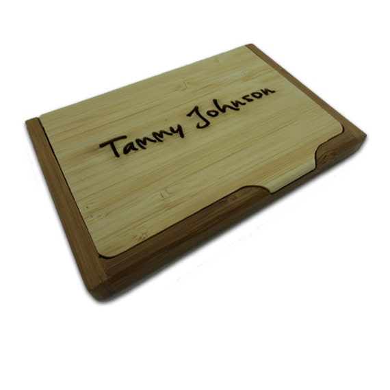 Personalized Wood Engraved Business Card Holder by TealsPrairie