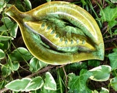 Vintage Green Leaf Ashtray Art Pottery California Vintage Green Leaf Ashtray Art Pottery California