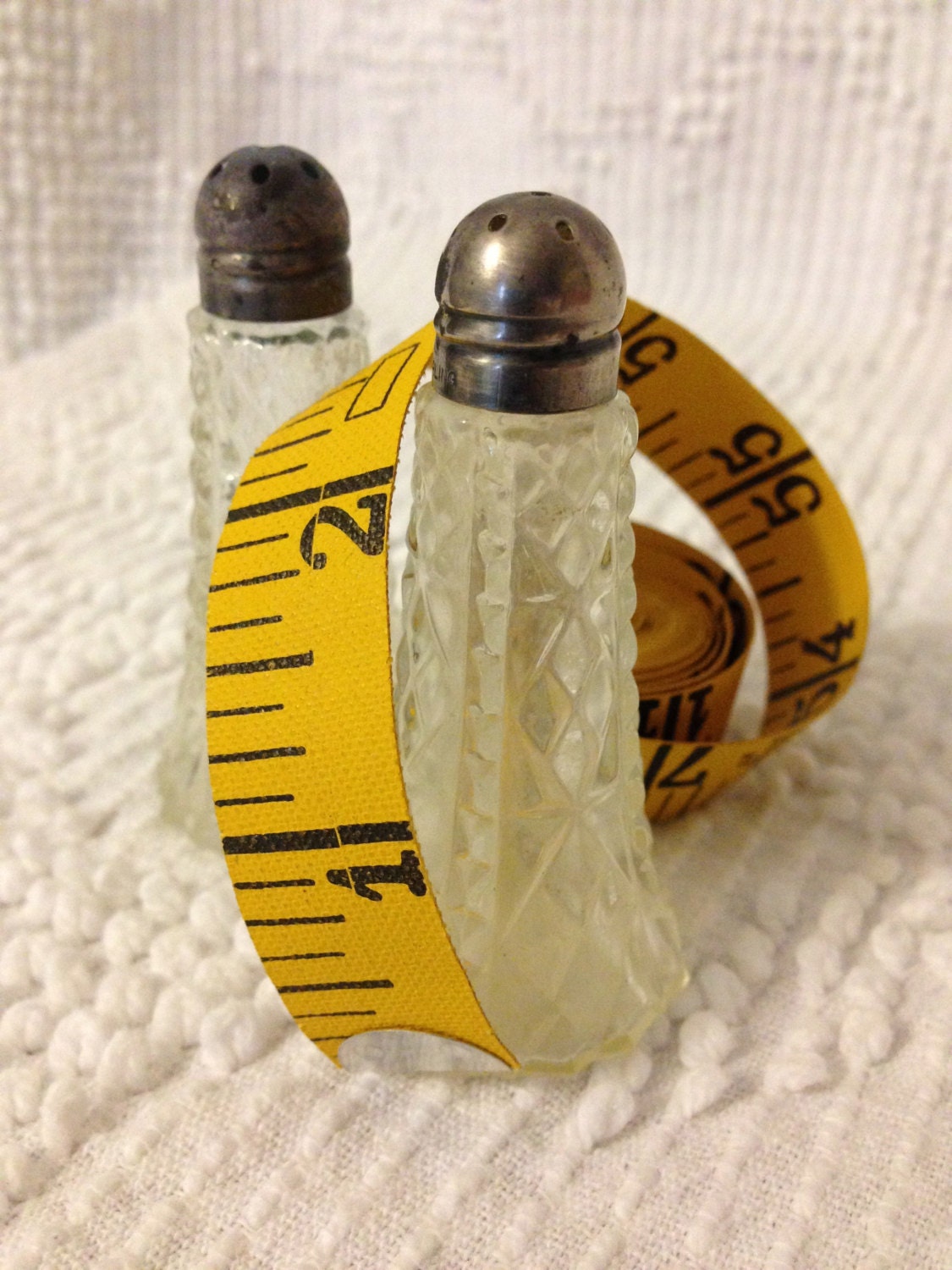 Vintage Miniature Glass Salt and Pepper Shakers with Sterling Silver Tops Haute Juice