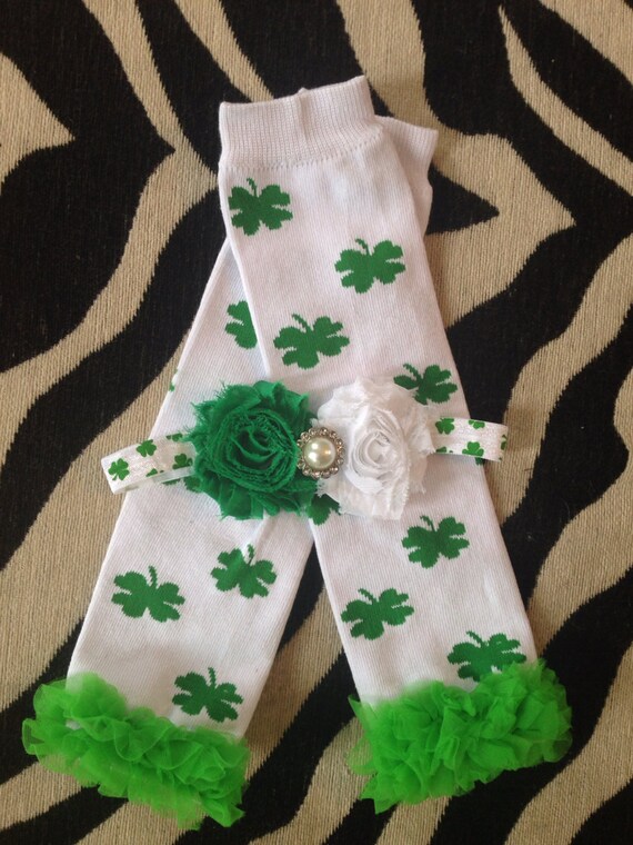 St. Patrick's Day leg warmer and headband set by SweetCarolinesBtq