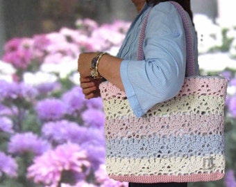 Crochet Bag Pattern "Sportina Carlotta", Crochet Tote Pattern, Crochet Purse Pattern downloadable .pdf file