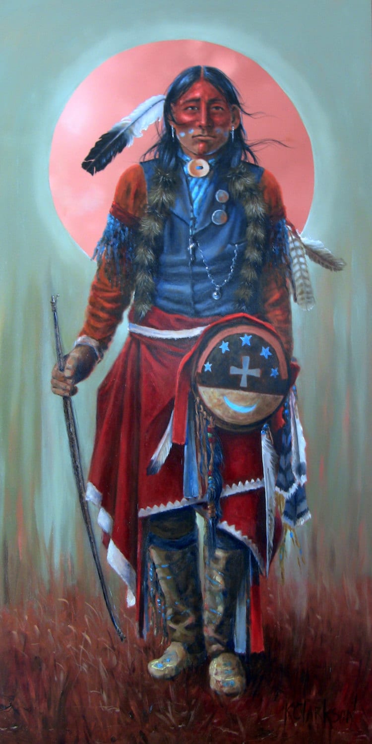 RED MOON RISING native american indian warrior spiritual