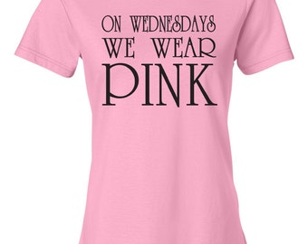 On Wednesday We Wear Pink Crewneck Tshirt Sizes S, M, L, XL 2XL Mean ...
