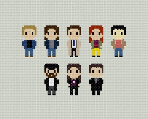 Supernatural Characters Cross Stitch Pattern