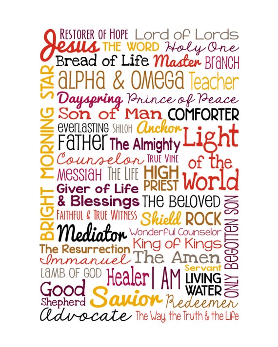 Items similar to The Names of Jesus - 8x10