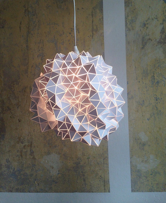 pvc lampshade material by BrittaGould One Kind Sculpture/ Pendant of a Geodesic Light