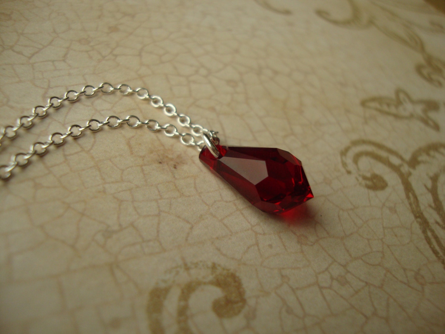 Bitten Gothic Inspired Vampire Blood Necklace with Deep