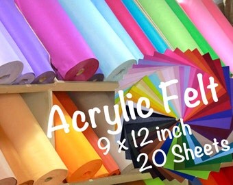 20 pieces 9x12' Acrylic Felt|81 colors|1.5mm|A1-A61|M1-M20