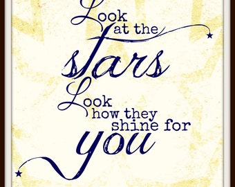 Coldplay YELLOW Lyric Art Song Quote 8X10 Typography Poster Print