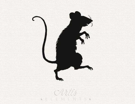 Items similar to Sneaky Rat or Mouse Silhouette - PNG Digital ClipArt