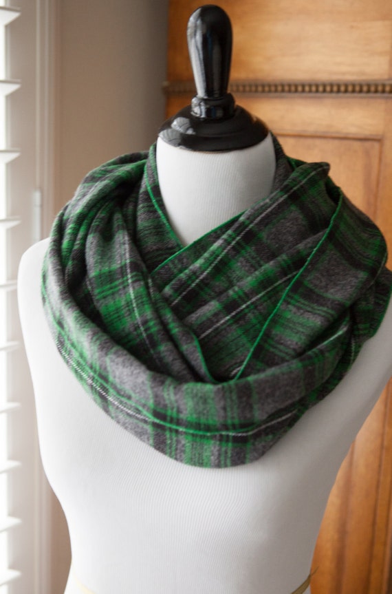 green and gray scarf