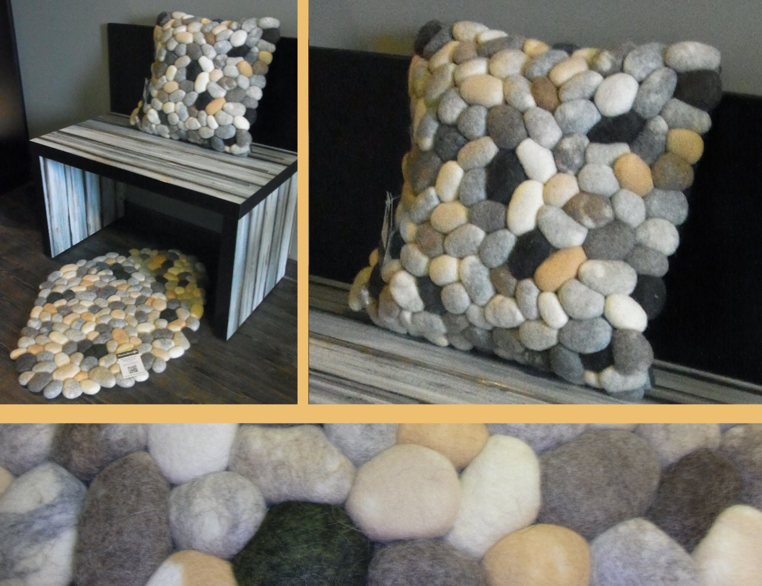 Cushion felt stones / pebbles