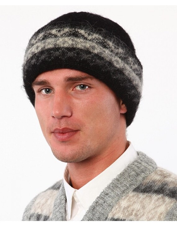 Items similar to Winter Men Warm Icelandic Wool Hat Knit Cap Beanie Ski ...