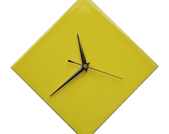 CLC Contemporary Yellow Diamond Wall Clock 20cm