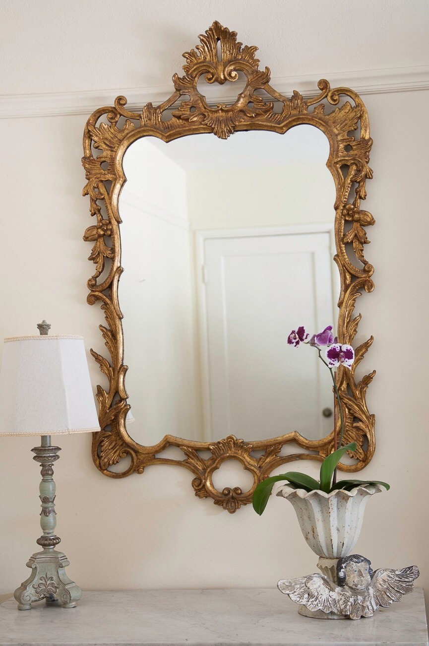 Vintage French Gold Gilt Mirror