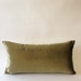 12x24 (30x61 cm) Lumbar Pillow -Pindler and Pindlert Off White and Green Silk Striped and Cotton Velvet - Invisible Zipper Closure