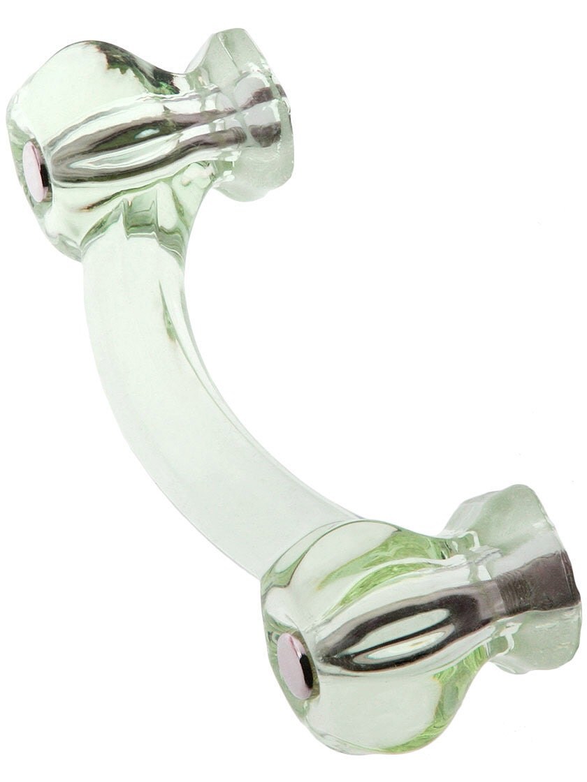 4 Antique Coke Bottle Green Glass Handles Drawer Pulls