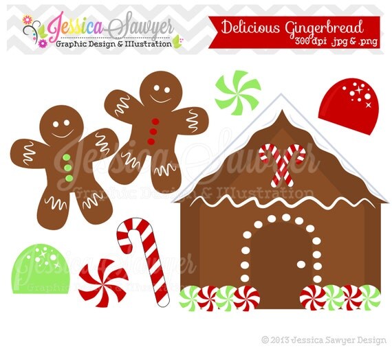 INSTANT DOWNLOAD, gingerbread men clipart, christmas clipart, for commercial use, scrapbooking, invitation, annoucements Il_570xn