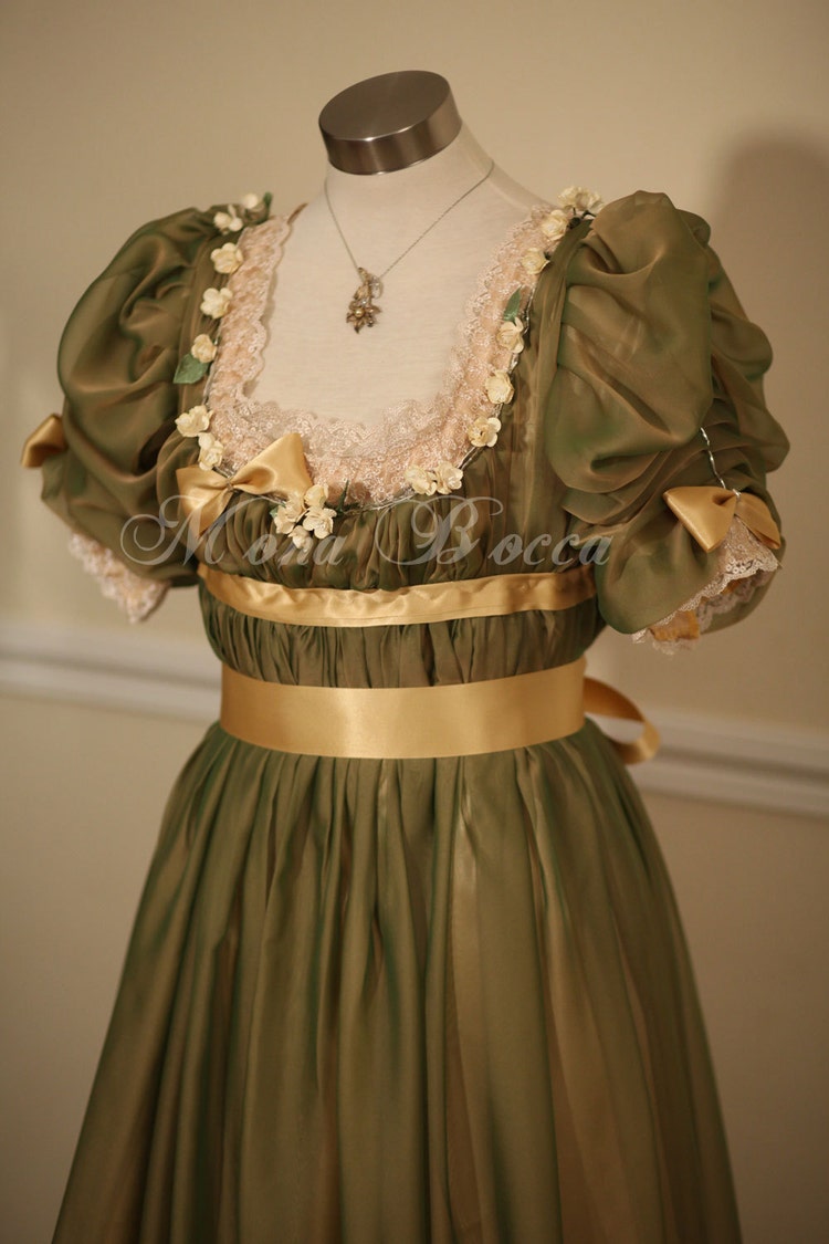 Regency Edwardian evening dress handmade in England by MonaBocca