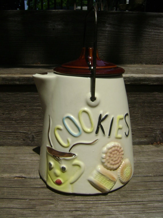 Vintage 1950's American Bisque Tea/Coffee Pot Cookie Jar