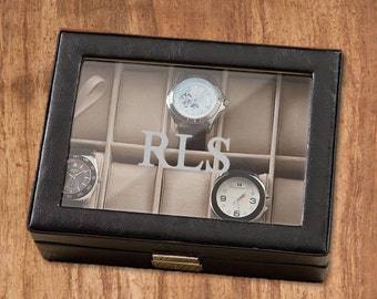 Personalized Watch Box - Monogrammed Watch Box - Groomsmen Gifts - Gifts for Dad - Gifts for Him - GC1082